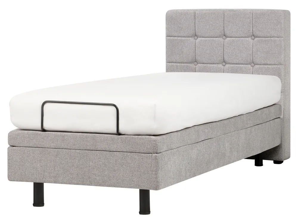 Adjustable Bed Fabric DUKE 80 x 200 cm (EU Small Single) Light Grey_973567