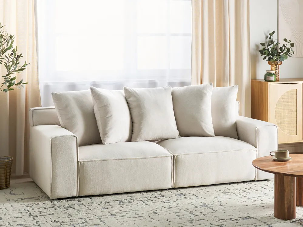 Sofa dla 3 osób VISKAN Szenil Złamana biel