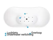 Vrijstaand bubbelbad met LED ANTIGUA 168 x 80 cm Wit_808425