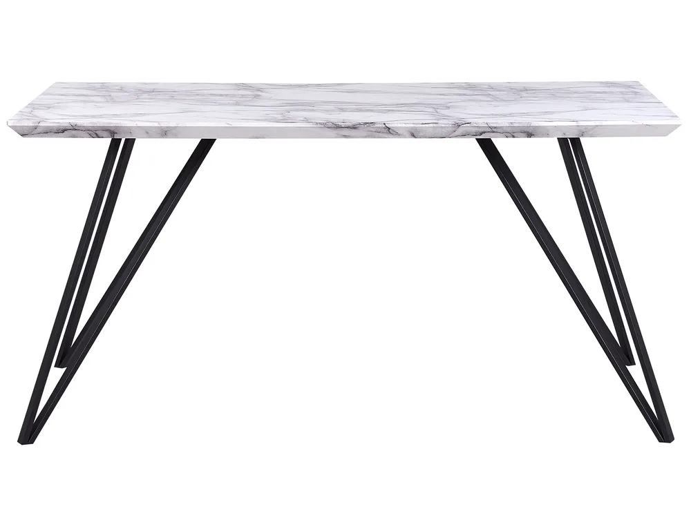 Dining Table MOLDEN Marble/ Black 150 cm 80 cm_790642