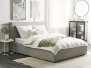 Ottoman Bed MOISSAC Fabric Light Grey 160 x 200 cm (EU King Size)_873953