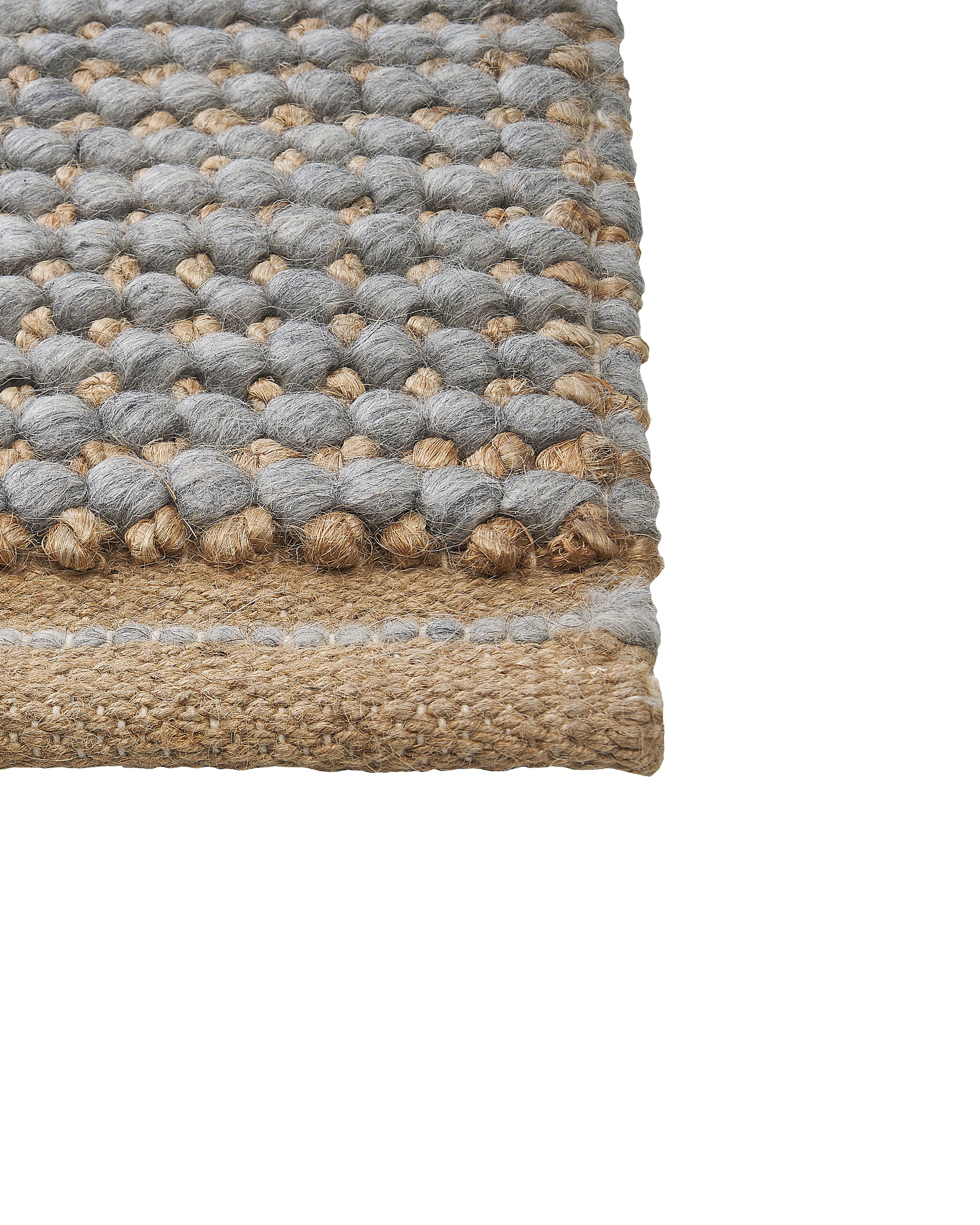 Teppich Wolle grau 80 x 150 cm Kurzflor BANOO_845618