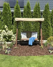Patio Swing CAVIOLA Spruce Wood Dark Brown_1012498