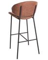 Set of 2 Faux Leather Bar Chairs Brown KIANA_939020