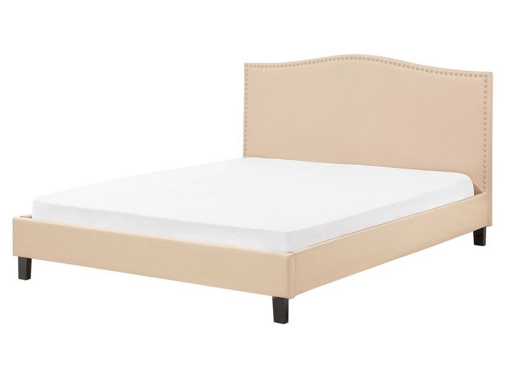 Letto Tessuto MONTPELLIER 160 x 200 cm Beige