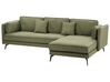 Left Hand Fabric Corner Sofa Green ALTAN_934954