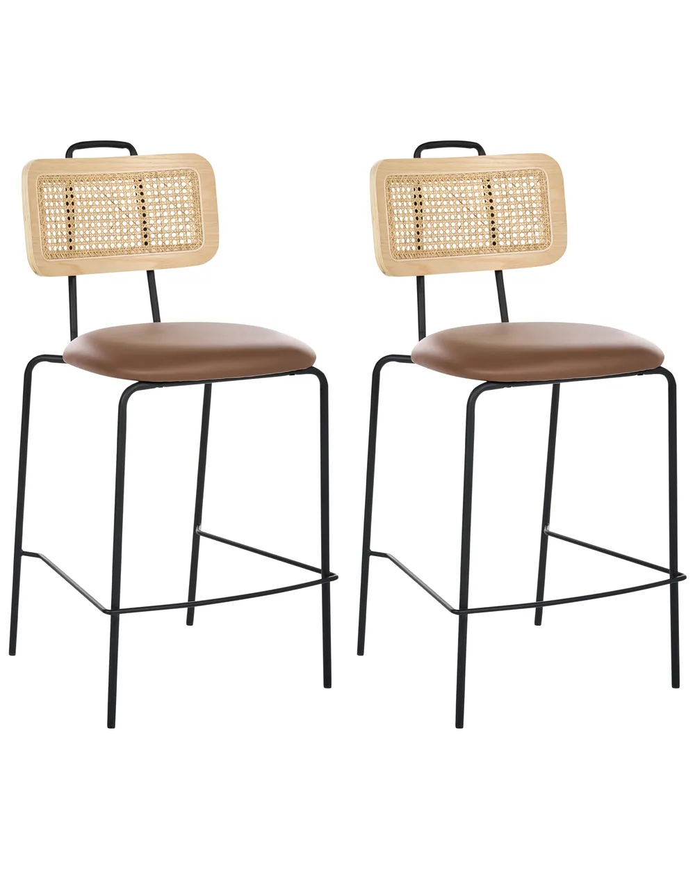Set of 2 Bar Chairs ADELANTO Brown