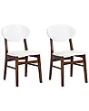 Conjunto de 2 sillas de comedor AMERY Madera Blanco crema/Marrón oscuro