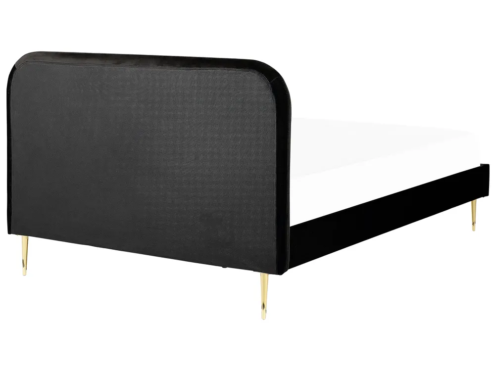 Bed Velvet FLAYAT 160 x 200 cm (EU King Size) Black_834084