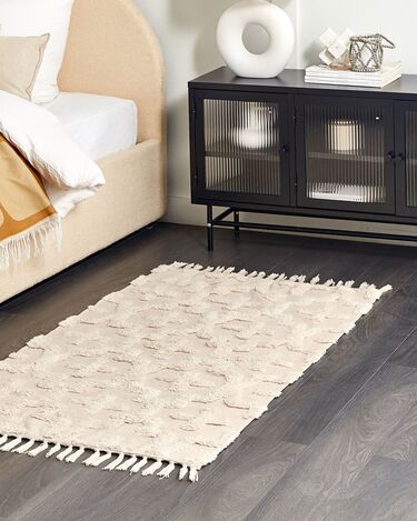 Cotton Area Rug 80 x 150 cm Beige ITANAGAR