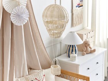 Rattan Hot Air Balloon Hanging Decor Natural BEMBA 