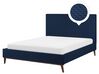 Čalouněná postel námořnická modrá 160 x 200 cm BAYONNE_744072