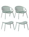 Set of 2 Garden Chairs CASPERIA with Footstool Green