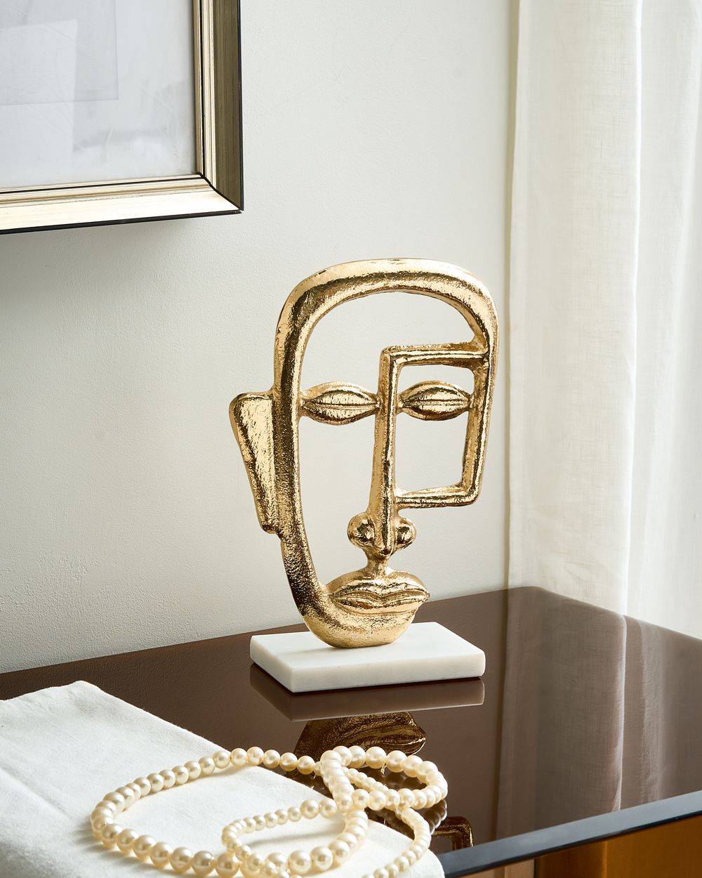Dekorativ figur Ansigt MOSKO Metal Guld