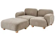 Divano modulare 2 posti AMLI con ottomana Tessuto Beige_1070301