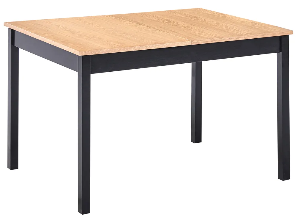 Extending Dining Table HOUSTON Light Brown/ Black 120/150 cm 90 cm Pine Wood_1070968