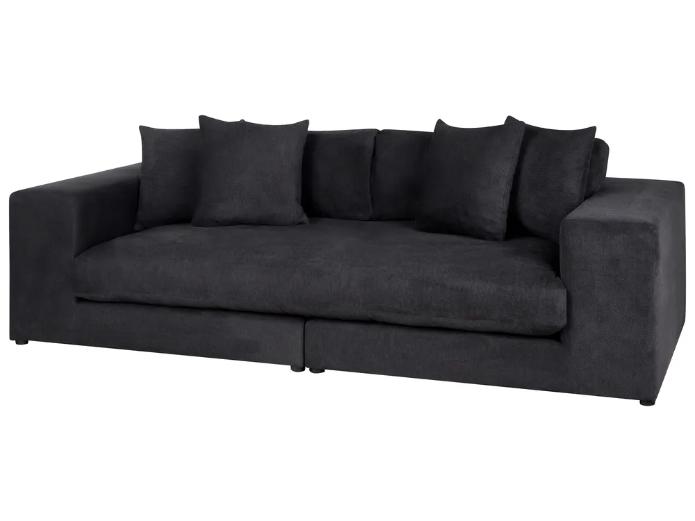 Sofa 3 Seater GLORVIKA Fabric Black_927867