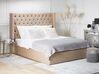  Sametová postel s úložným prostorem160 x 200 cm béžová LUBBON_772942
