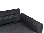 Corner Sofa Bed 3 Seater NASSJO Faux Linen Black Left Hand_999996