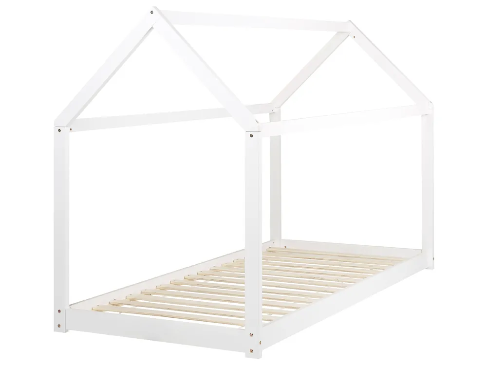 Kids Bed House Pine Wood TOSSE 90 x 200 cm (EU Single) White_864004