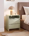 2 Drawer Bedside Table DORRIGO Light Green