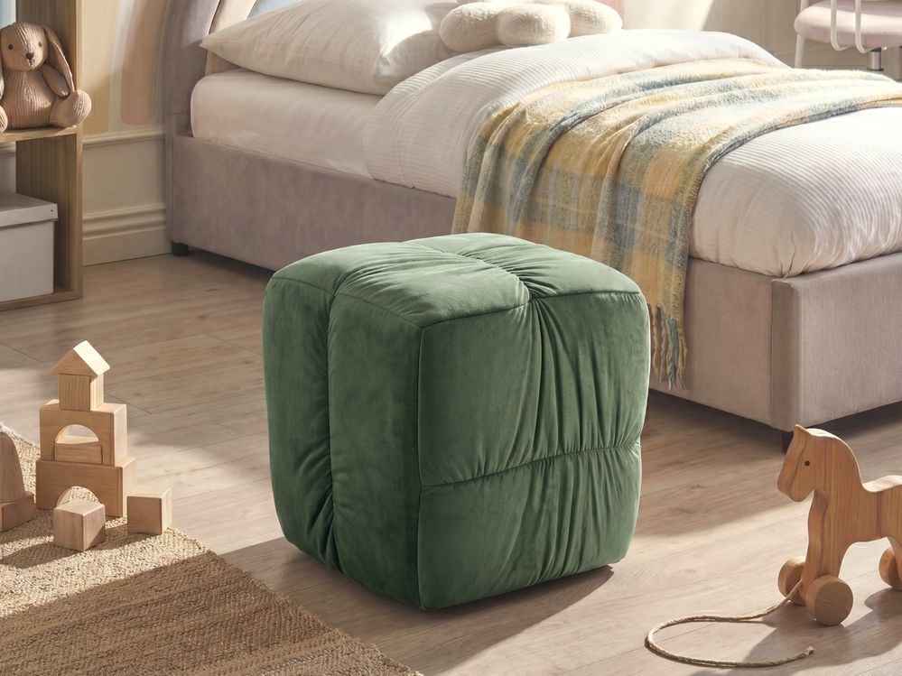 Pouffe TURLEY Velvet Dark Green