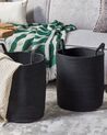 Conjunto de 2 cestas de algodón negro 39 cm SARYK_849433