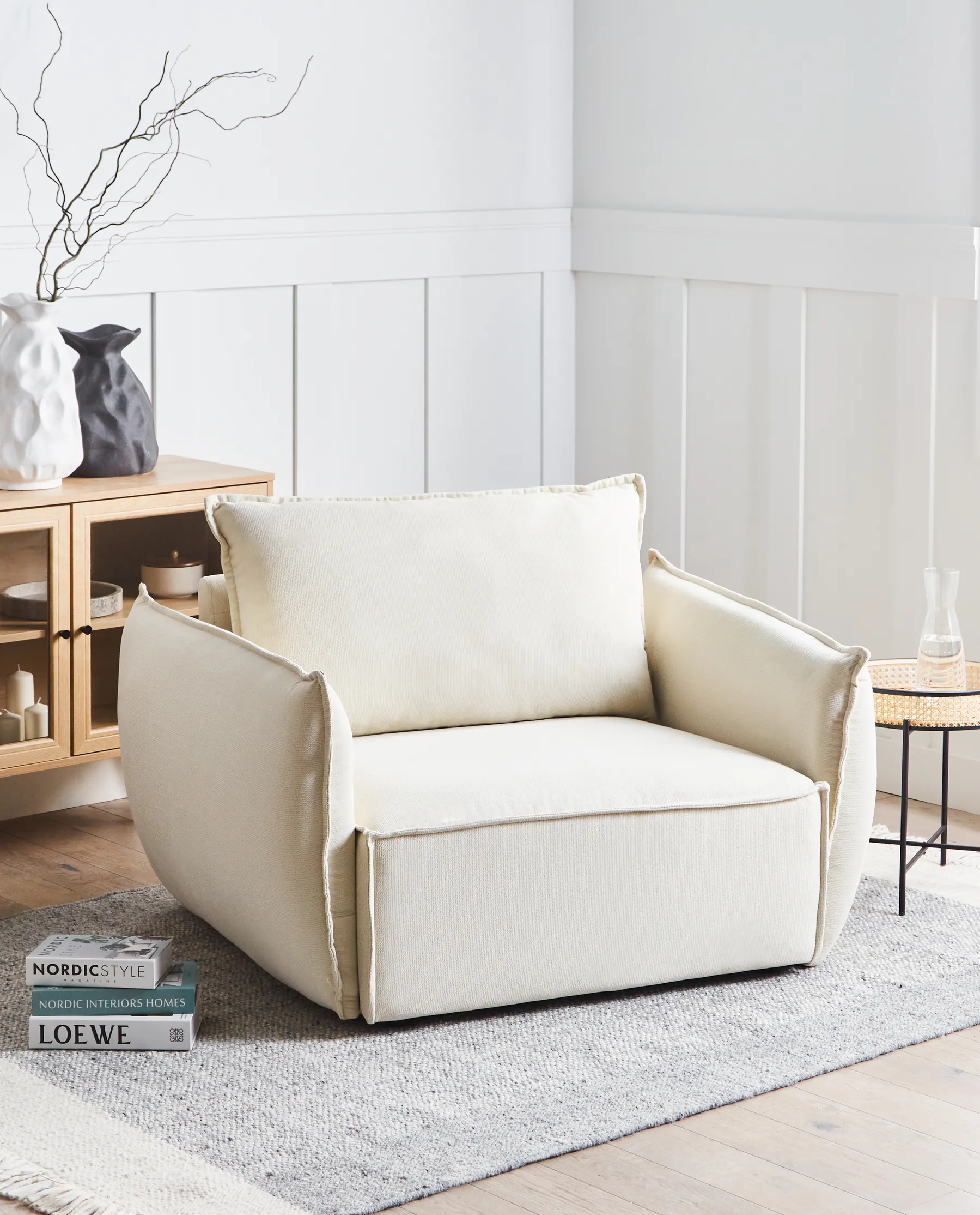 Armchair KUNES Fabric Light Beige_964931