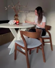 Set of 2 Dining Chairs MAROA Wood Light Grey_976669