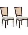 Set of 2 Chairs BONANZA Wood Dark Brown/ Beige