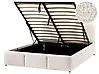 Ottoman Bed BOUSSE Boucle Off-White 140 x 200 cm (EU Double)