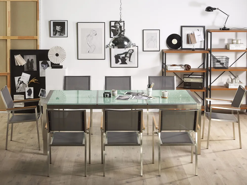 Set da pranzo da giardino posti GROSSETO Vetro incrinato