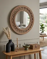 Specchio CACOMA 62 cm 62 cm Bambù Marrone_1179804