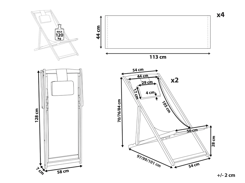 Set mit 2 klappbaren Liegestühlen AVELLINO Akazienholz Dunkelbraun_1177643