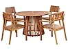 Garden Dining Set 4 Seater AGELLO Acacia Wood Brown