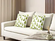 Set di 2 cuscini TRACHELIUM 45 x 45 cm Verde Trama di piante_1188029