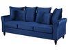 3-seters sofa fløyel mørkeblå BORNHOLM_748484
