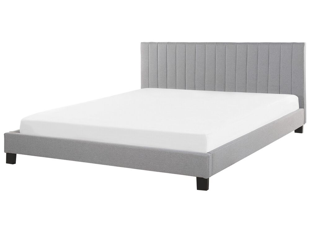 Cama Tecido POITIERS 180 x 200 cm Cinzento claro