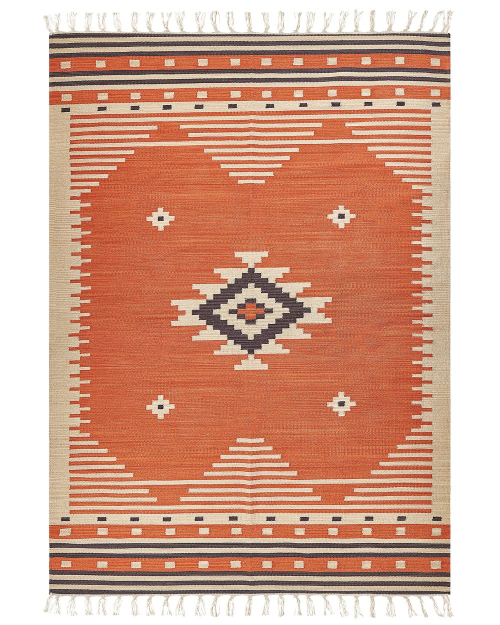 Gulvtæppe GAVAR Orange 200 x 300 cm Kelim Bomuld