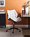 Desk Chair LOMPOC Faux Linen Grey