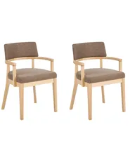 Set di 2 sedie da pranzo DALBO Bouclé Marrone chiaro/Tortora_1068322
