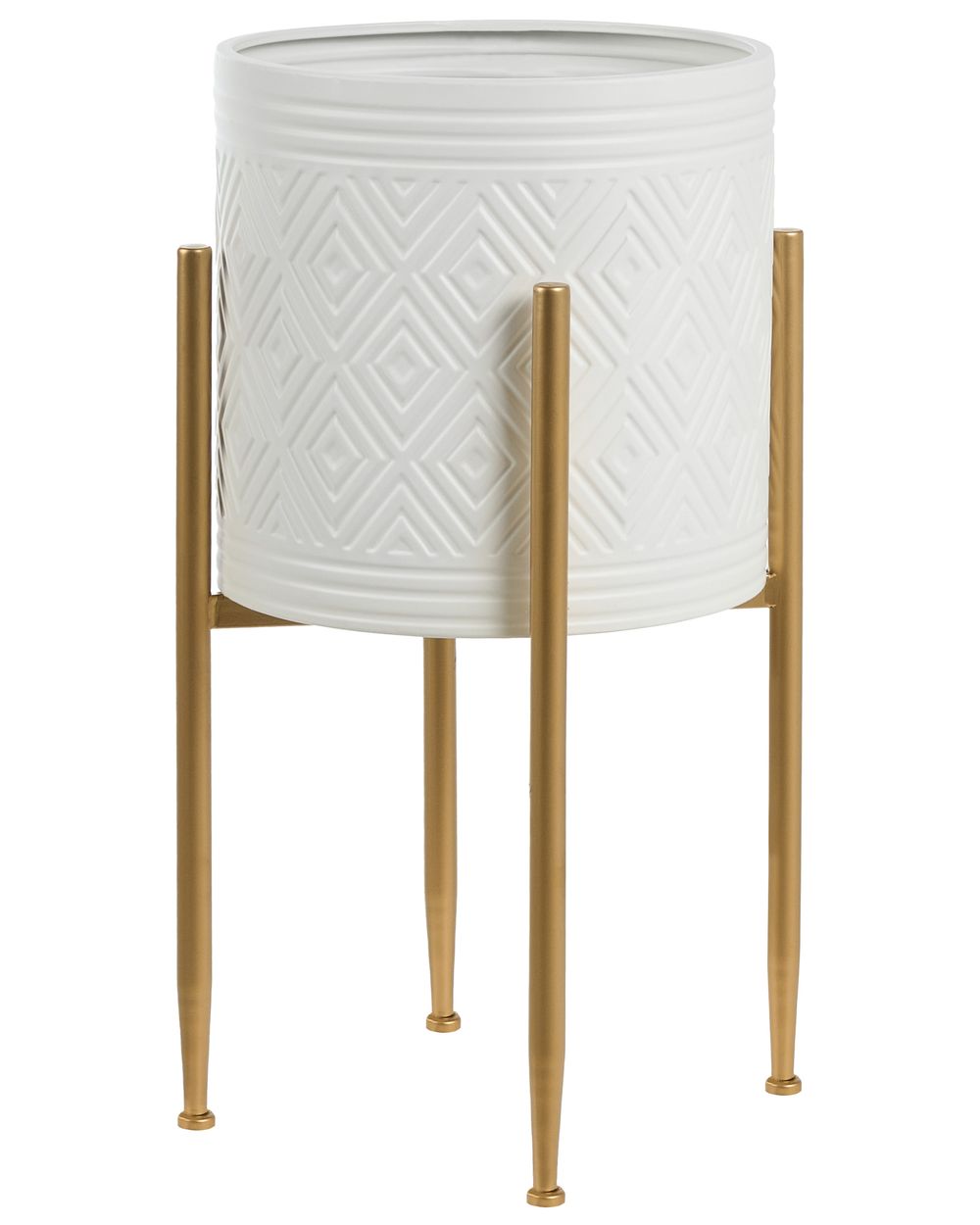 Vaso alto para plantas SOLDANELLA 35 cm Metal Branco