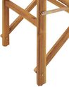 Lot de 2 chaises de jardin bois clair et crème à motif feuilles tropicales CINE_819257