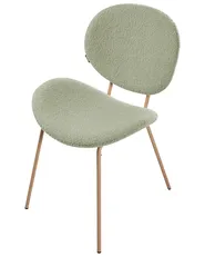 Set of 2 Dining Chairs LUANA Boucle Light Green_1026914