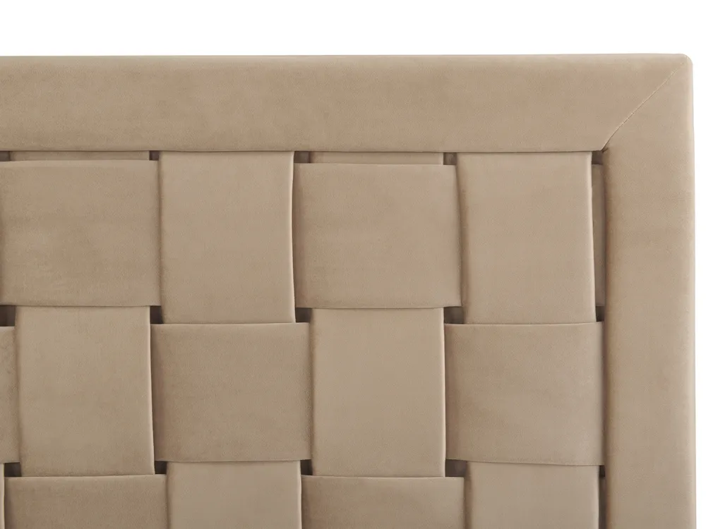 Pat cu lamele Catifea LIMOUX 180 x 200 cm Taupe_867206