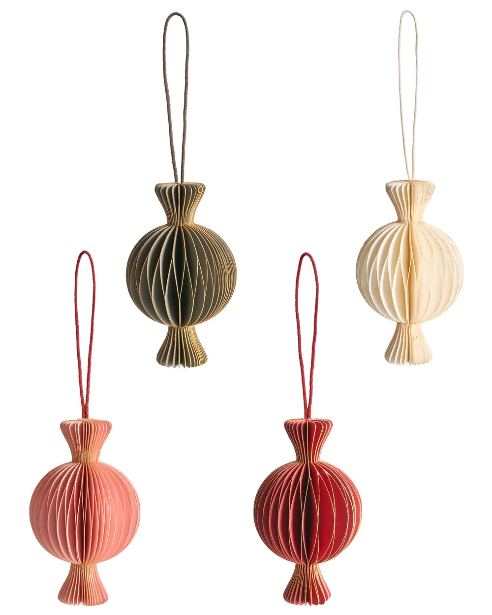 Set of 16 Christmas Tree Ornaments RAUMA Paper Multicolour_1035344
