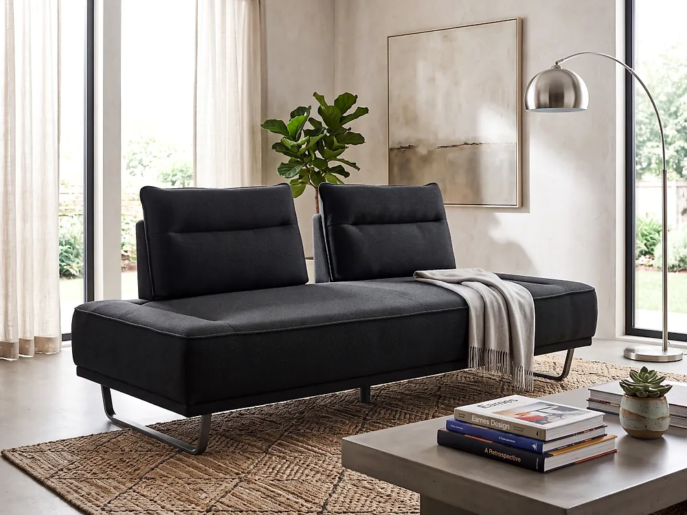 Sofa 3-Sitzer FAXEN Stoff Schwarz_1175166