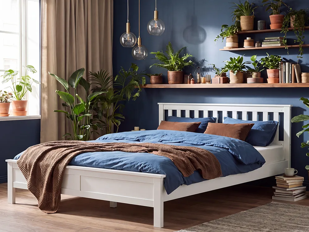 Bed Pine Wood MAYENNE 180 x 200 cm (EU Super King) White_1151350