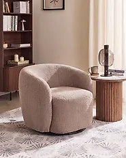 Swivel Armchair TORE Swivel Fabric Taupe_1165523