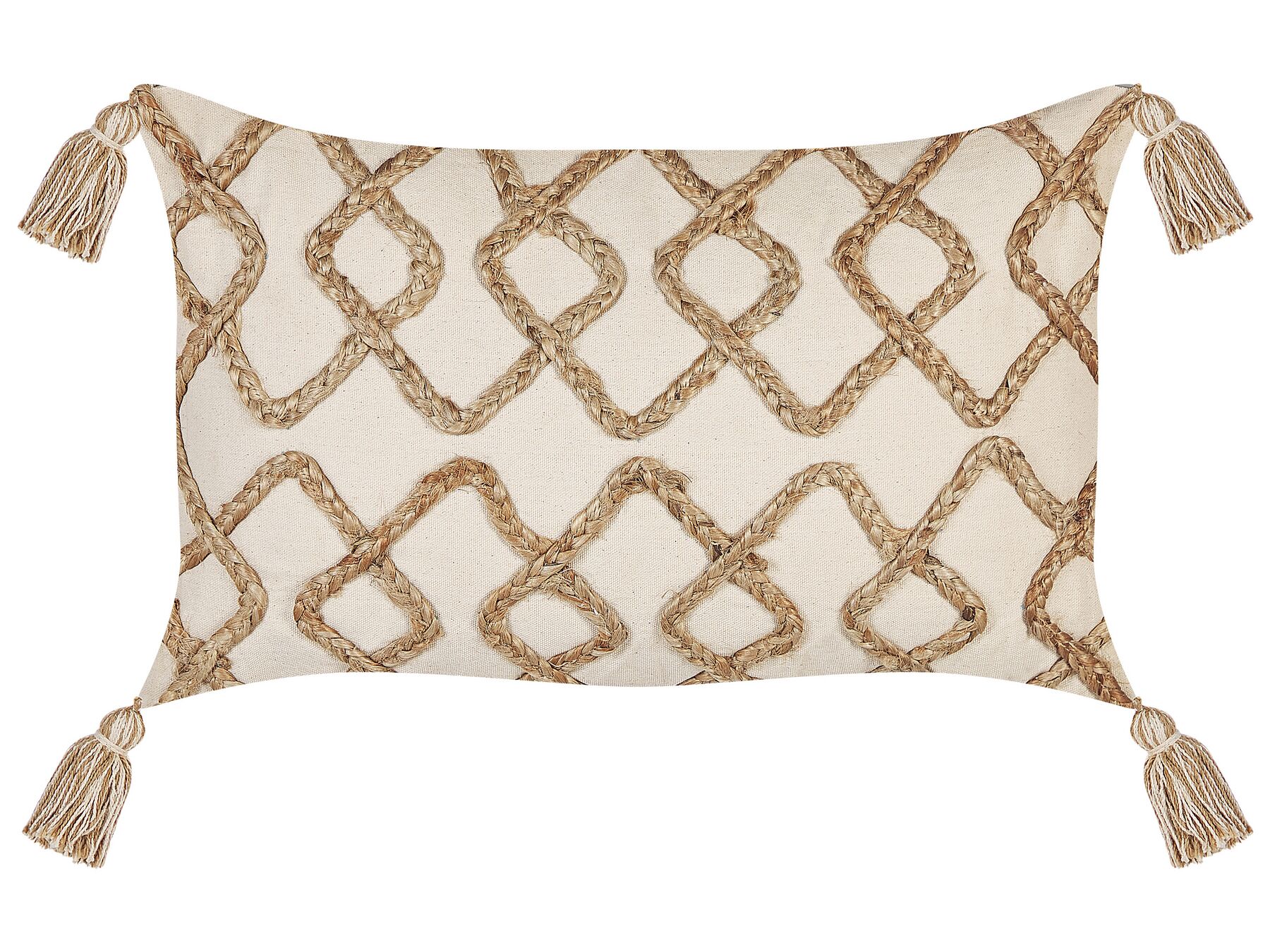 Cotton Cushion Geometric Pattern 30 x 50 cm Beige INCANA_843088